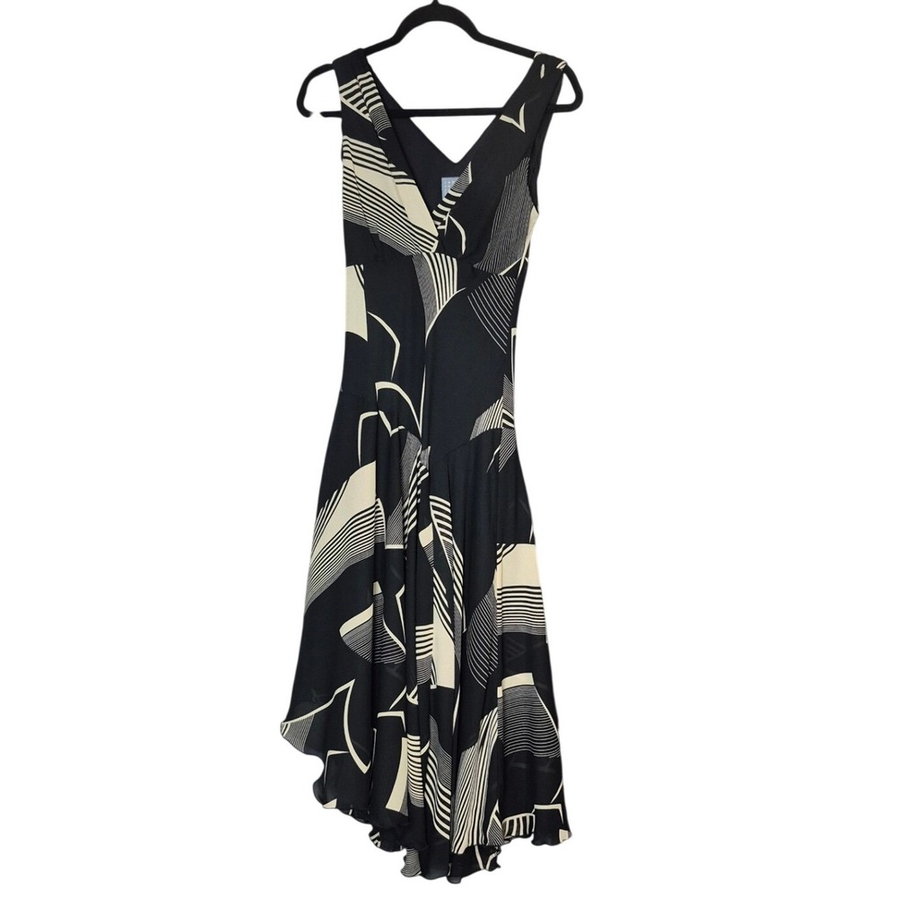 Rabbit Rabbit Rabbit Designs Womens Abstract Geometric Handkerchief Hem Dress 6